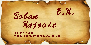 Boban Majović vizit kartica